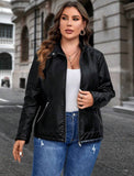 Taglie Forti Giacche con zip pelle sintetica