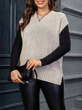 Maglione senza maglia con spacco sul fondo, di taglia curvy