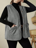 Gilet di Teddy oversize con doppia tasca, invernale con tasche