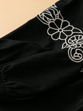 Camicetta versatile con ricami elaborati, taglie comode per donna