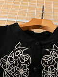 Camicetta versatile con ricami elaborati, taglie comode per donna