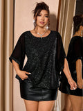 Blusa elegante con paillettes, di stile di lusso e versatile