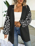 Taglie Forti Cardigan duster con modello leopardo spalle cadenti