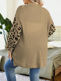 Taglie Forti Cardigan duster con modello leopardo spalle cadenti