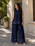 Set da 2 pezzi con canotta elegante e pantaloni con paillettes