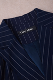 Set di pantaloni e giacca a righe in tessuto, stile retrò, casual ed elegante