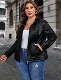 Taglie Forti Giacche con zip pelle sintetica