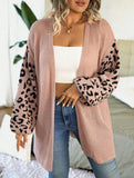 Taglie Forti Cardigan duster con modello leopardo spalle cadenti