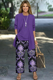 Set da 3 pezzi di moda con stampa, taglie comode per donna