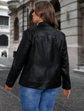 Taglie Forti Giacche con zip pelle sintetica