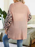Taglie Forti Cardigan duster con modello leopardo spalle cadenti