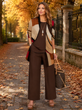 Set elegante da 3 pezzi con stampa per donna taglie forti