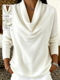 Maglione casual versatile da donna taglie forti, tinta unita - Bianco