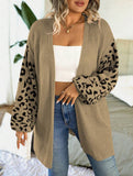 Taglie Forti Cardigan duster con modello leopardo spalle cadenti