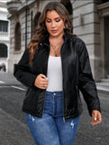 Taglie Forti Giacche con zip pelle sintetica