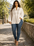Blusa Peplum Taglie Forti Autunno Casual