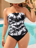 Costume da bagno tankini semplice estivo per donne taglie forti