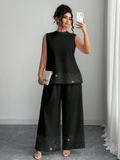 Set da 2 pezzi con canotta elegante e pantaloni con paillettes